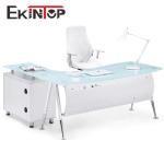 Ekintop Modern Office Glass Desk Durable For Officeworks OEM