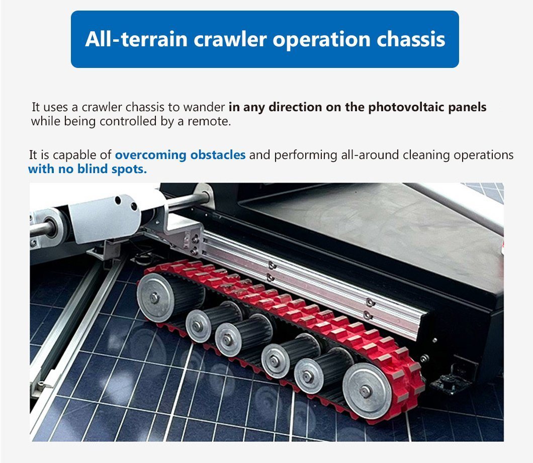 24 V Lithium Battery Remote Control Smart Rolling Cleaning Brush for Cleaning Solar Panels Windows Glass Roofs