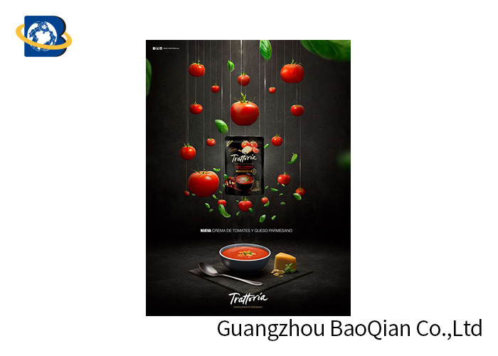 CMYK Offset Printing Posters 3d Lenticulares Food / Drinking Advertising