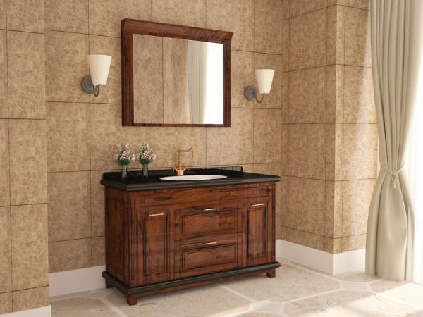 Buy cheap Customizable Euro Style Bathroom Vanity Cabinets With Gold Handles And Faucet from wholesalers