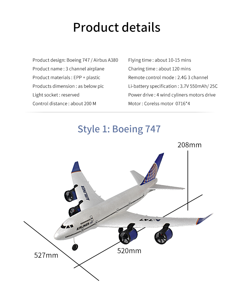 Radio Controlled 2.4g Fixed Wing Plane BM01 Model Flight Brushless Motor RC Airplane Great for Adults and Children