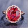 Buy cheap Rose Gold Plated 925 Silver Ring with Red Cubic Zircon Princess Wedding Ring (R12282) from wholesalers