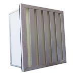 Customized Metal Frame V-Bank Fiberglass Air Filters H13/H14 Efficiency for HVAC