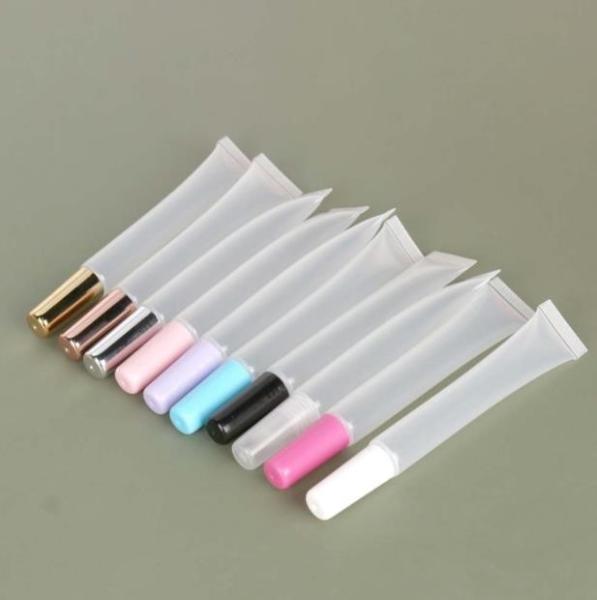 Buy cheap Colorful Cap PP 15ml Clear Lip Gloss Squeeze Tube ODM Logo from wholesalers