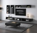 Living Room TV Shelves Wall Mounted TV Stand With Haning Cabinets And Display