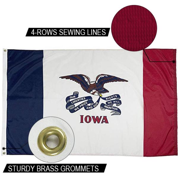 Buy cheap State Of Iowa Flag 3x5 Ft Outdoor Custom Flag Strong Canvas Heading Brass Grommets from wholesalers