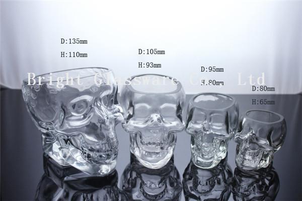 Buy cheap Clear Glass Skull Beer Cup, mini wine glass shot glass from wholesalers