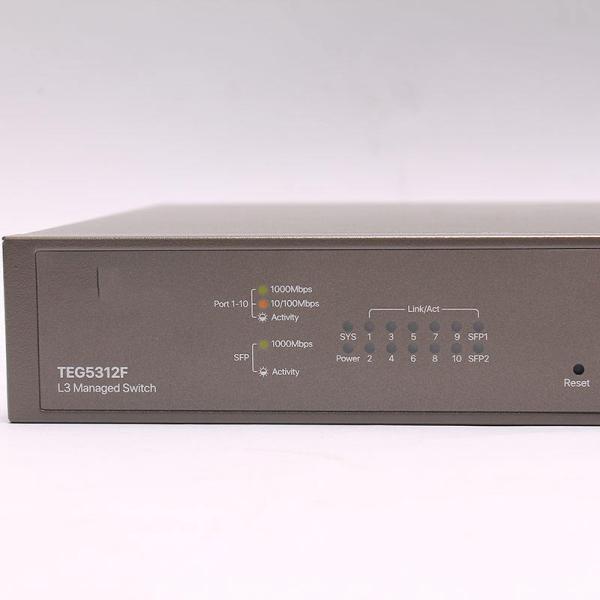 Stock Customized TEG5312F 10port L3 Managed Switch with 10*10/100/1000 Base-T Ethernet Ports and 2*1000 Base-X SFP Ports
