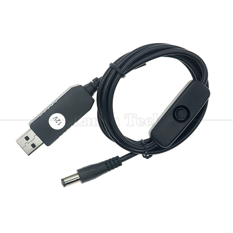 High Quality Booster 5V USB to 12V 9V DC 5.5x2.1mm Barrel Jack Power Charger ON OFF Cable with Switch for Router Fan LED Strip