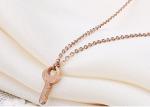 Stainless Steel Key Pendant Rose Gold Necklace Fashion Jewelry Necklace