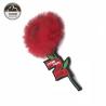 Buy cheap Red Flower Embroidery Designs Patches Custom Logo With Rabbit Fluff Material from wholesalers