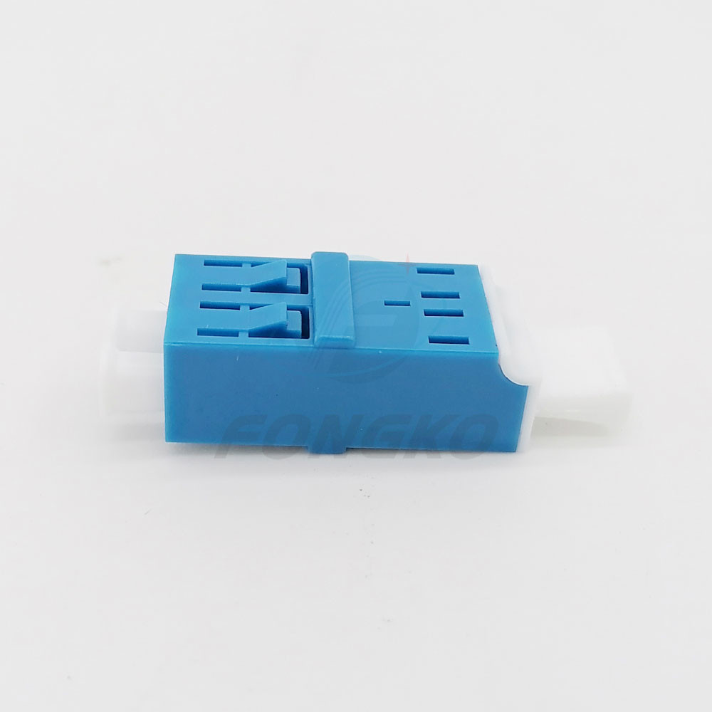 Unibody Shell Plastic Buckle Optical Fiber Adapter Metal Shutter Duplex LC / UPC Flangeless