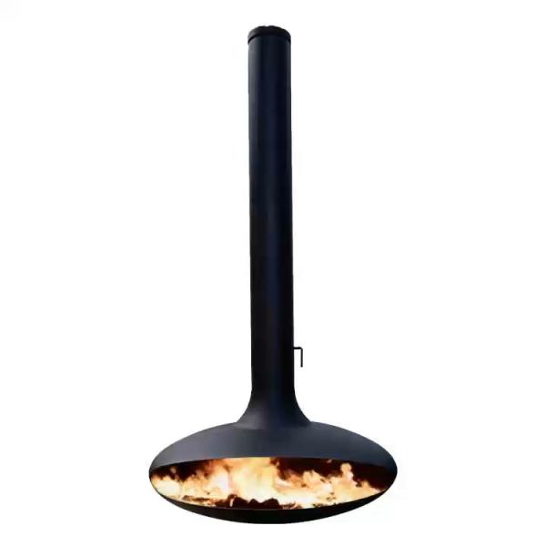 Buy cheap Suspended wood burning black paint decorative rooftop fireplace fireplace indoor steel custom from wholesalers