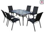 Coffee Shop Outdoor Restaurant Tables Textilene Garden Furniture With Arm Chairs