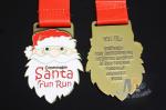 Christmas Festival Fun Run Metal Award Medals Gold Plating Sublimated Ribbon