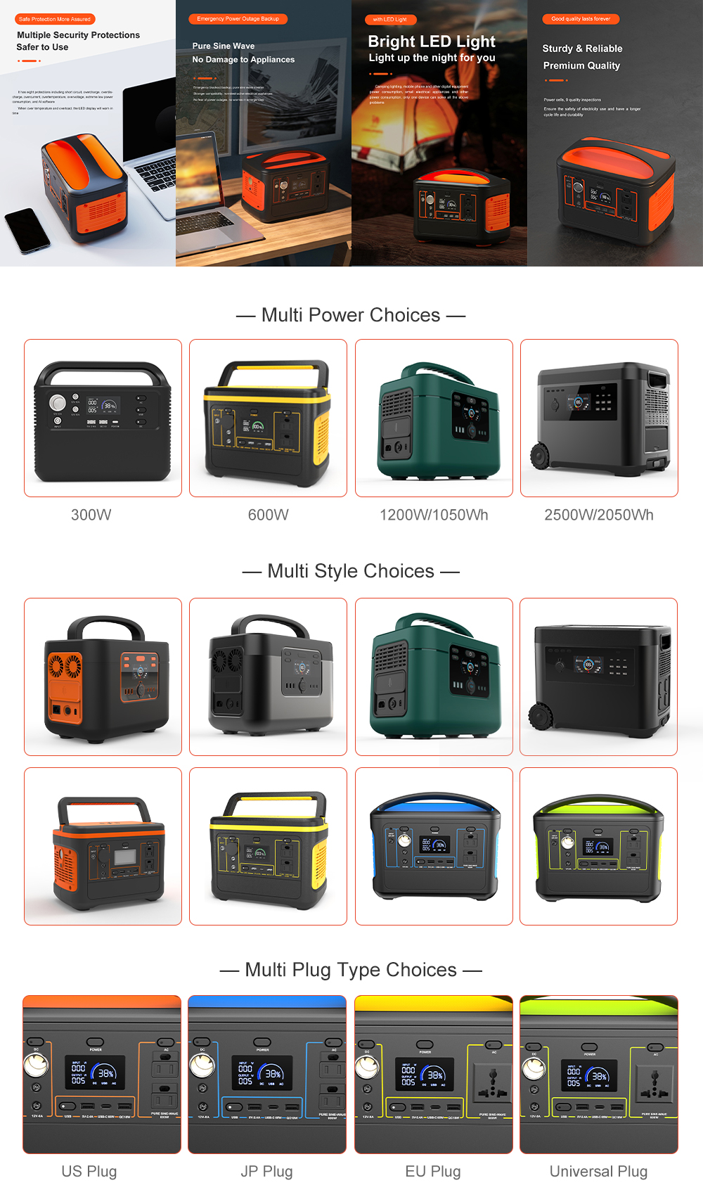 1200W Lithium Iron Phosphate Power Station Electric Solar Outdoor Power Station