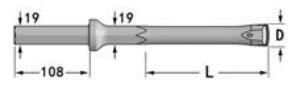 Quarrying Shank 19x108mm L600mm Integral Drill Steel