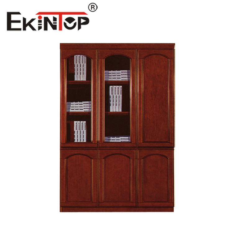 Compact Office Filing Cabinet Wooden Storage Cabinet Paint Walnut Color