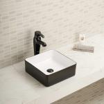 Dirt Resistant Wash Basin Porcelain Square Shape Complete And Clean Bathroom
