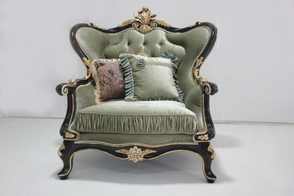 Buy cheap Green Executive Classic Wooden Antique Sofa Set One Seater Leather Couch from wholesalers