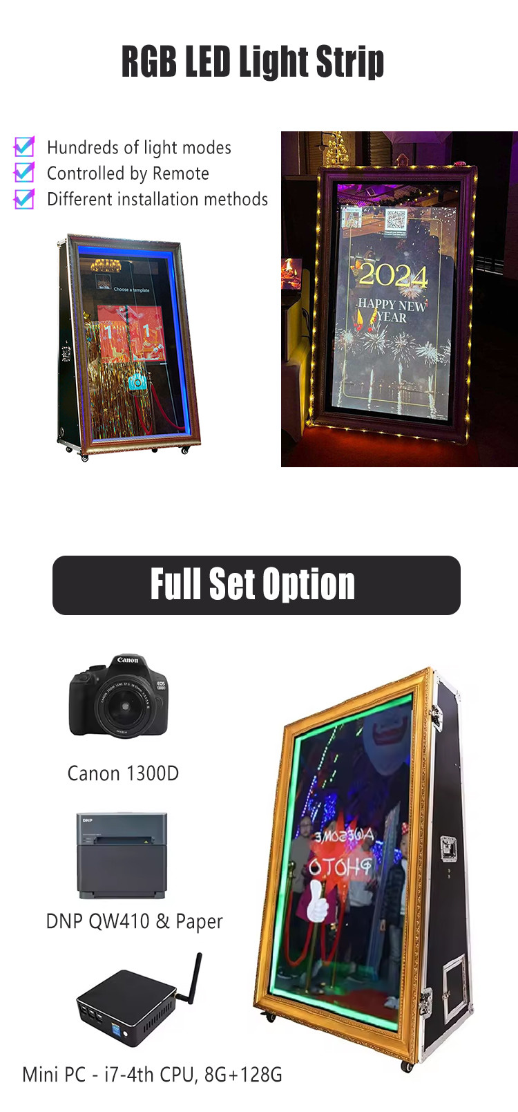 55-65 Inch Portable Magic Mirror Photo Booth