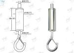 Large Hook Aircraft Cable Suspension Systems / Brass Cable Gripper Nickel Color