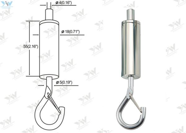 Buy cheap Large Hook Aircraft Cable Suspension Systems / Brass Cable Gripper Nickel Color from wholesalers