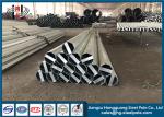 Galvanized Conical Steel Electric Pole With Nameplate 110KV Transmission Line