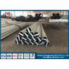 Buy cheap Galvanized Conical Steel Electric Pole With Nameplate 110KV Transmission Line from wholesalers