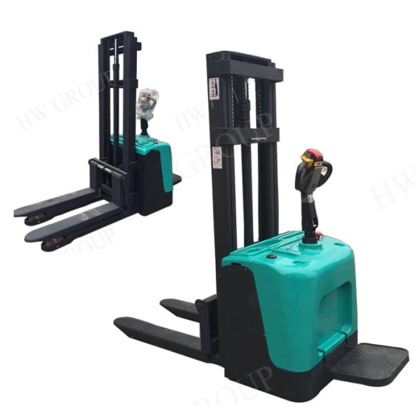 Buy cheap 1.5 / 2 Ton 5M Electric Stacker Truck Wide Ligs Handle Heavy Loads Forklift from wholesalers