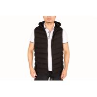 Buy cheap Fashion Casual Hooded Black Padded Gilet Mens Fur Linning In Stock product
