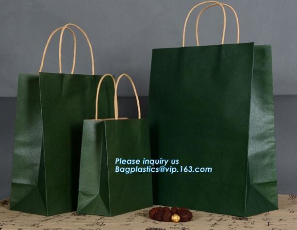 tea brown paper bag with logo print eco friendly With Ribbon Handles wine packaging offset bags,Decorative Paper Bags wi