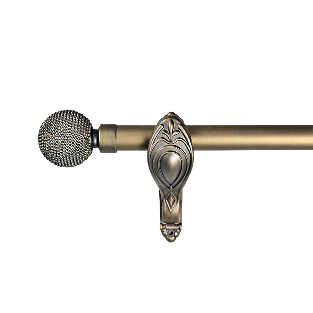0.6mm Thickness Iron Curtain Rod Arabic Muslim Finial Style with curtain rod accessories