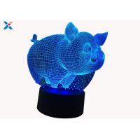 Buy cheap Customized Acrylic Light Guide Panel 7 Colors Change Cartoon 3D Pig Shape LED product