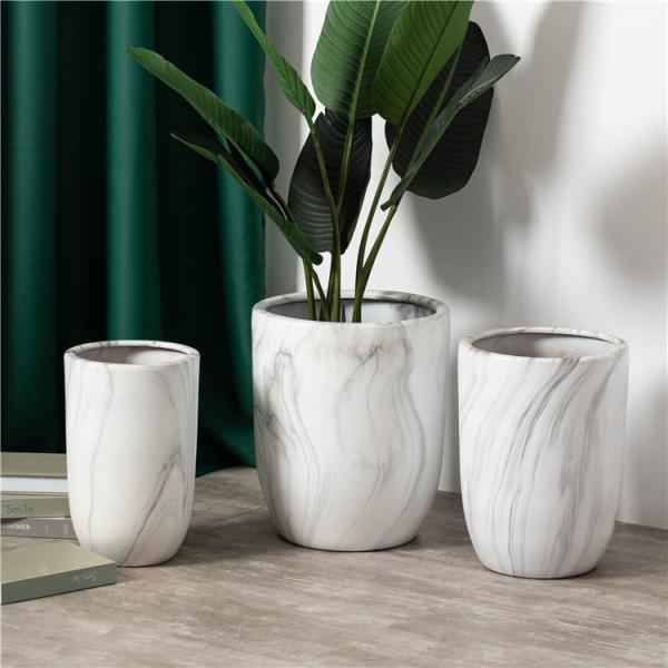 Buy cheap European style home decoration pieces outdoor ceramics cheap flower pots garden marble white big plant pot from wholesalers