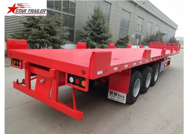 Buy cheap 12 Wheels 13 Meters Platform Semi Trailer 3 Axles Low Alloy Steel Material from wholesalers