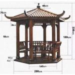 Sustainable Outdoor Chinese Wooden Pavilion Anti Corrosion