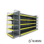 CE Supermarket Gondola Shelving , Powder Coating Supermarket Display Racks OEM