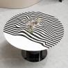 Buy cheap Black Metal Dia 130x75cm Marble Top Round Dining Table long lasting wear from wholesalers