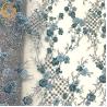 Buy cheap Blue 3D Embroidery Mesh Beaded Lace Fabric For Dresses from wholesalers