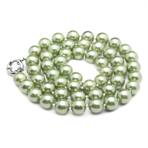 Buy cheap Luxury Luster Green Round 10mm Shell Pearls Necklace 22 inches(N10628) from wholesalers