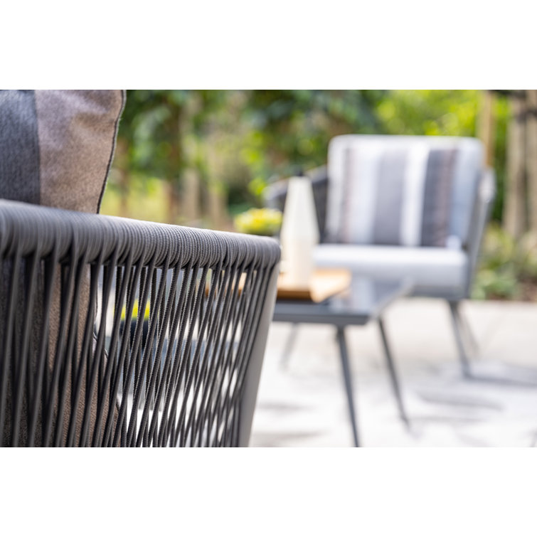 Aluminum Frame Garden Furniture Lounge Set with Coffee Table Size L60 x D60 x H39cm