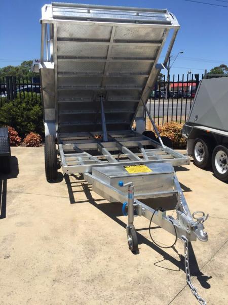 Quality 5 Stage Ram 5 Ton 10x5 Galvanised Tandem Tipper Trailers 3200KG for sale