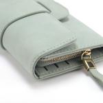 19x9.5cm Fadeless Ladies Genuine Leather Wallets Zippered Credit Card Hasp 9.5cm