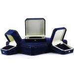 Handmade Rectangle Dark Blue Velvet Jewelry Box for Custom Luxury Bracelet Ring