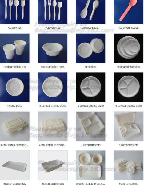 Buy cheap spoon, folk, knife, tray, disposable plate, deli tray, biodegradable breakfast tray, Biodegradable Disposable Food Tray from wholesalers