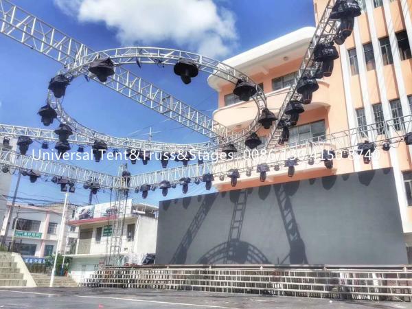 Quality Mini Aluminium Lighting Truss Stand Pipe Outdoor Stage Box Roof Circle Truss Alu Cable Milos for sale