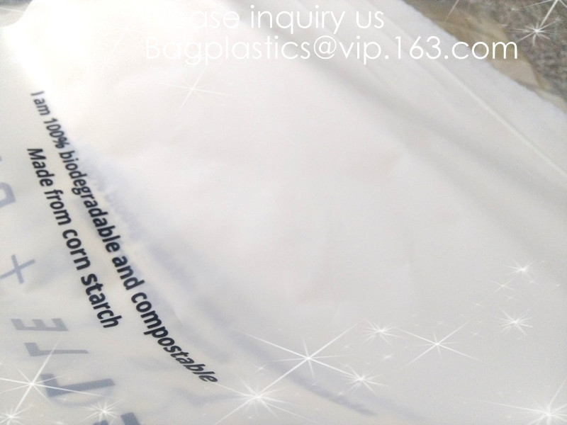 Bio degradable corn starch PLA plastic zipper bag, Compost Bio Degradable Green Plastic Compostable k Bags