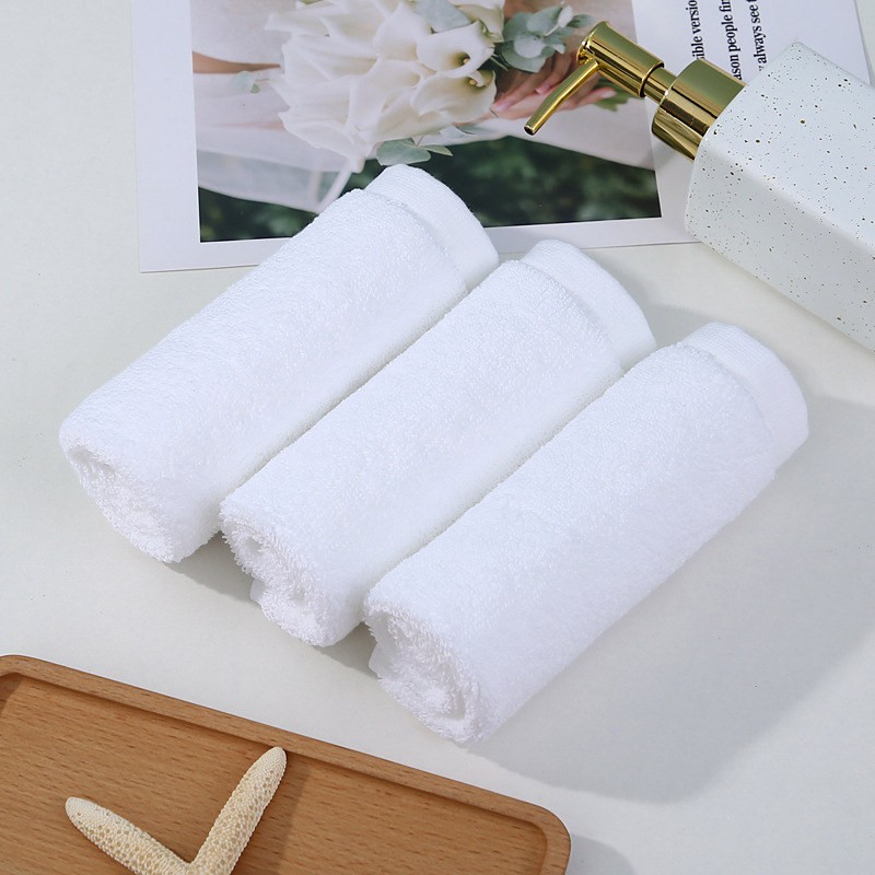ALL Age Group Rectangle 100% Cotton White Small Square Face Towel for Luxury Hotel