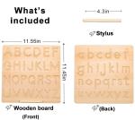 Double-sided Letter Tracking Board,Wooden Alphabet Tracing Board from Montessori